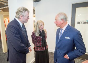HRH Prince of Wales opens Prince's Trust new building with Julia and Hans Rausing