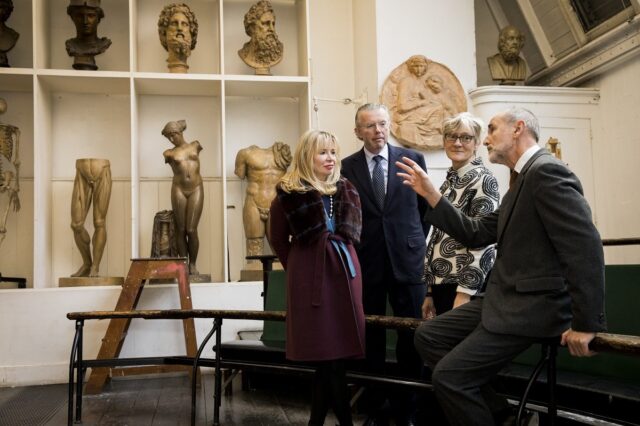 Hans and Julia Rausing at the unveiling of their £10m grant to renovate the Royal Academy Schools, February 2019
